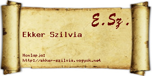 Ekker Szilvia névjegykártya